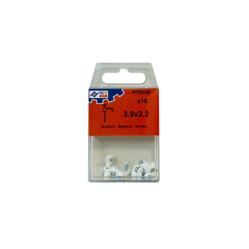 GRAPA PLASTICO BLANCO N.10 C/6