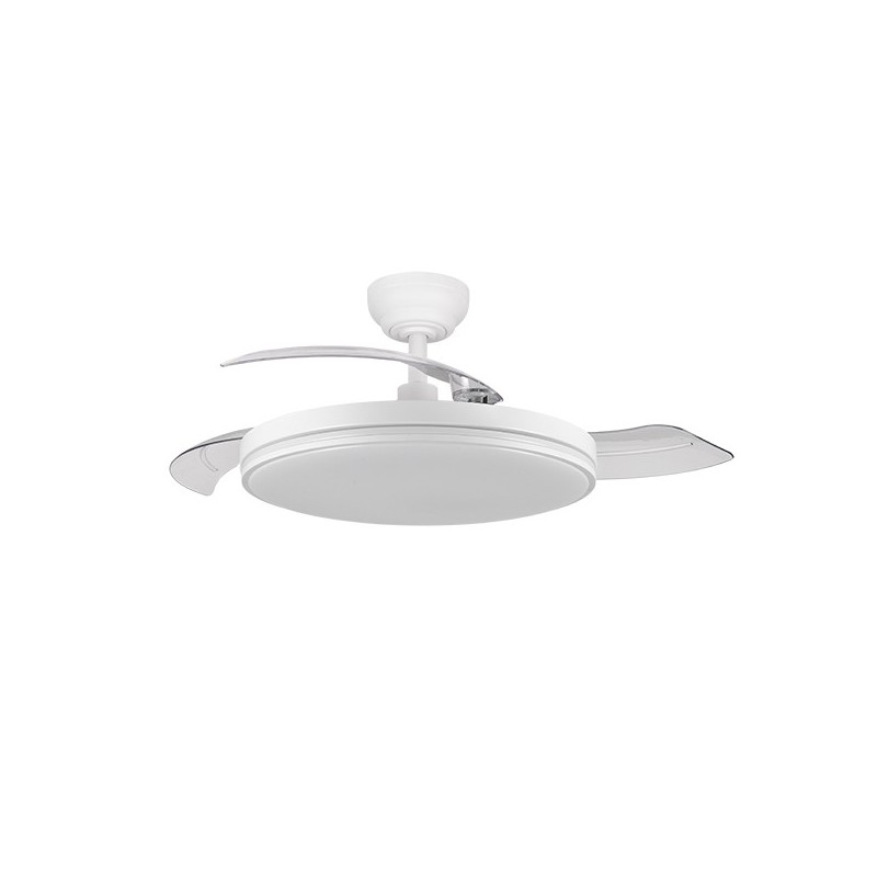 VENTILADOR TECHO C/LUZ 3 ASPAS RETRACTIL BLNC