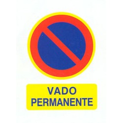 SEÑAL FIJA PVC VADO PERMANENTE