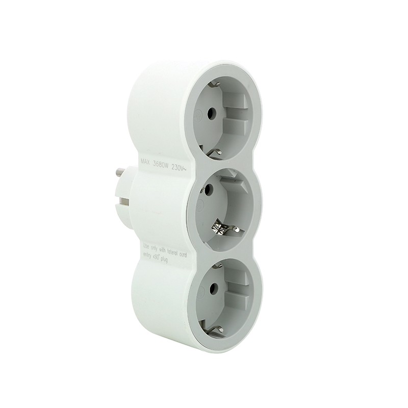 ADAPTADOR 3x2P+16A FRONTAL BLANCO/GRIS