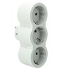 ADAPTADOR 3x2P+16A FRONTAL BLANCO/GRIS