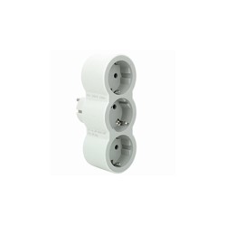 ADAPTADOR 3x2P+16A FRONTAL BLANCO/GRIS