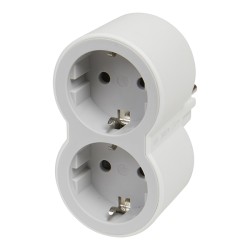 ADAPTADOR ESTÁNDAR 2X2P+T FRONTAL BCO/GRIS