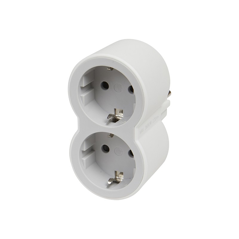 ADAPTADOR ESTÁNDAR 2X2P+T FRONTAL BCO/GRIS