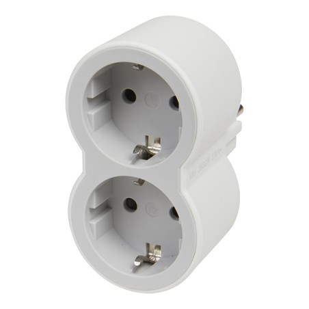 ADAPTADOR ESTÁNDAR 2X2P+T FRONTAL BCO/GRIS