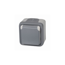 BASE ENCHUFE C/TT SUPERFICIE IP55 GRIS