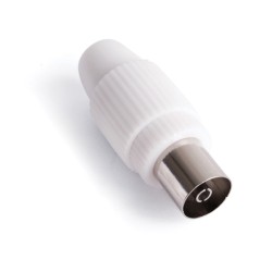 CONECTOR ANTENA COAXIAL HEMBRA RECTO PVC