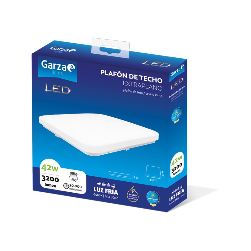 PLAFON TECHO CUADRADO BLANCO 3200Lm LF