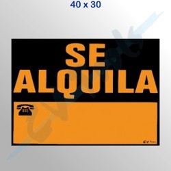 CARTEL PLASTIFICADO SE ALQUILA