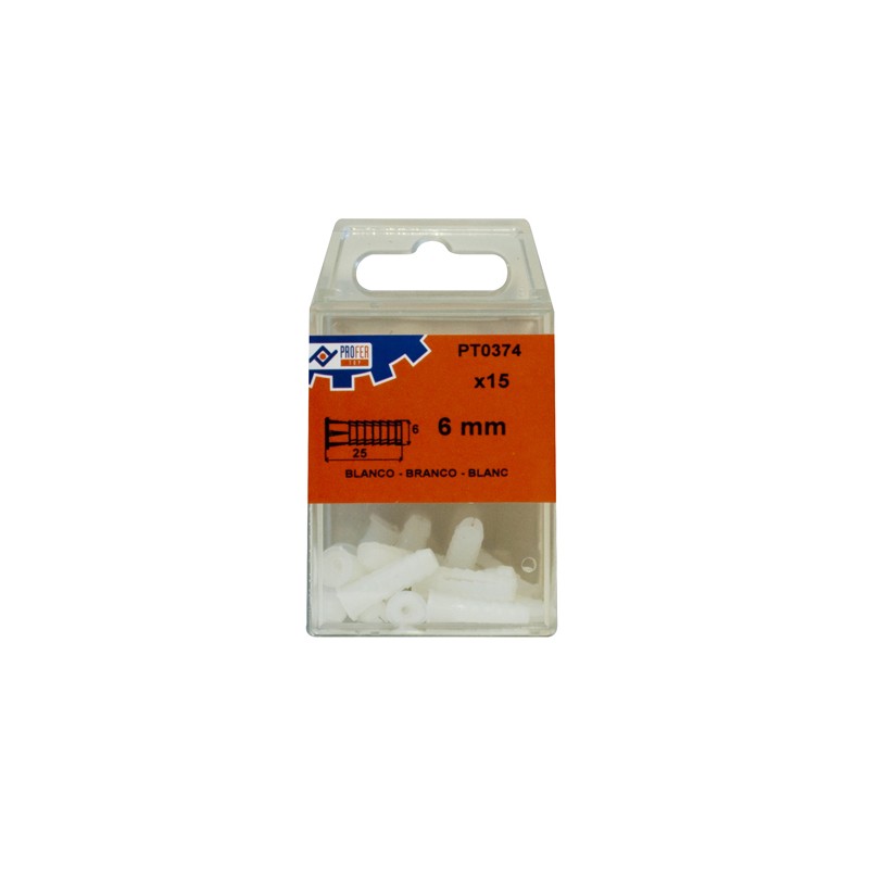 TACO PLASTICO BLANCO C/6 PZS