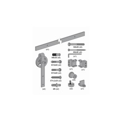 KIT CORREDERA RUSTICO 80G NEGR