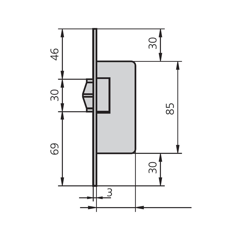 PICAPORTE VAIVEN 8MM