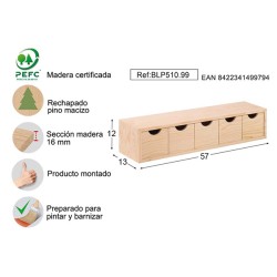 CAJONERA 5X1 PINO S/BARN