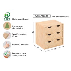 CAJONERA 3X2 PINO S/BARN