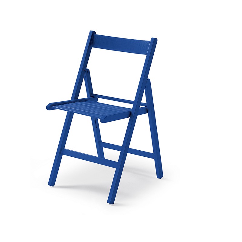 SILLA PLEGABLE MADERA AZUL