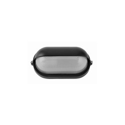 APLIQUE PARED OVAL NEGRO C/PLACA DELANTERA