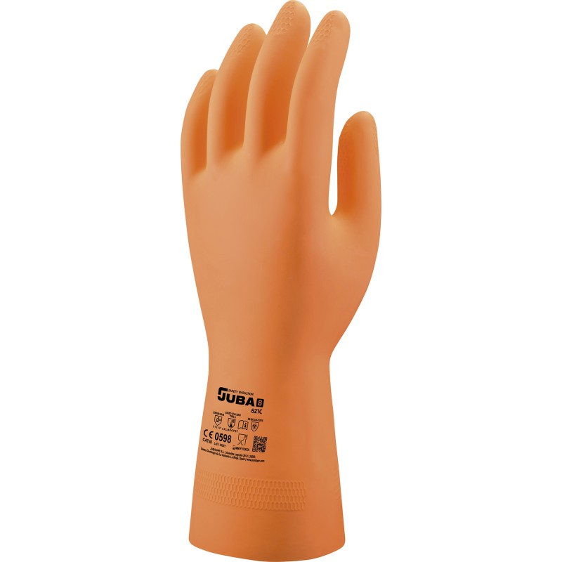 GUANTE LATEX INDUSTRIAL NARANJA