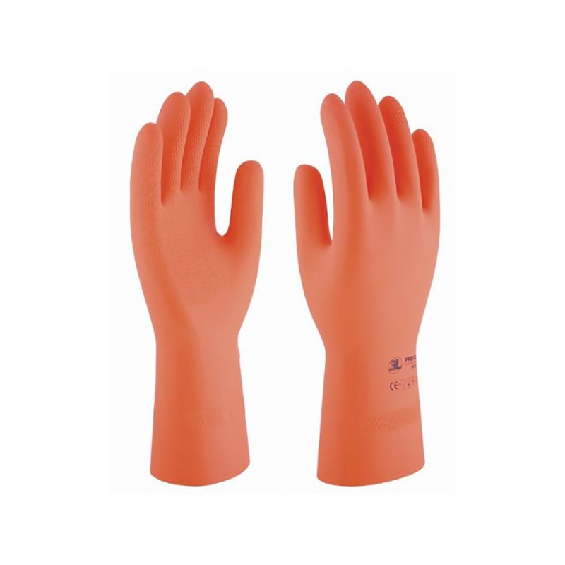 GUANTE LATEX INDUSTRIAL NARANJA