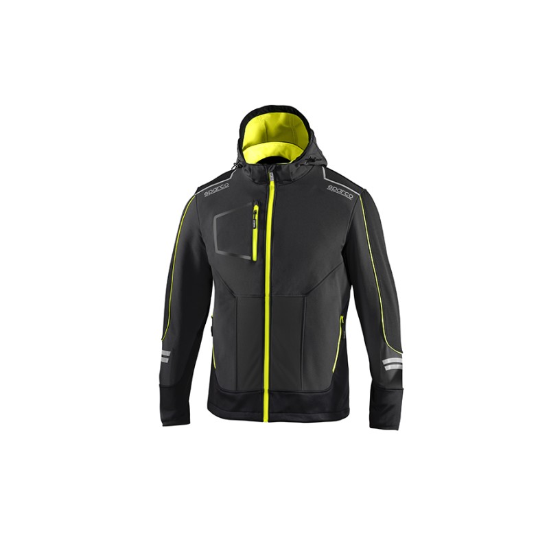 CAZADORA SOFTSHELL GRIS/AMA FLUOR