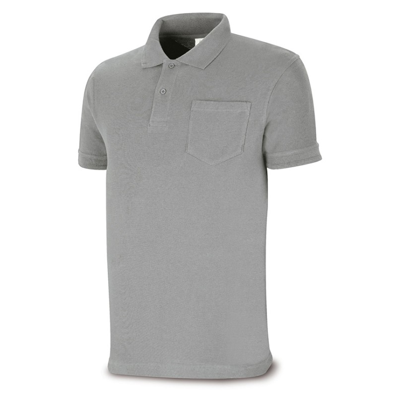 POLO C/BOLSILLO M/CORTA GRIS