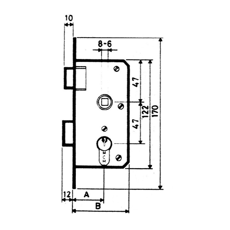 CERRADURA EMBUTIR F/ LATON