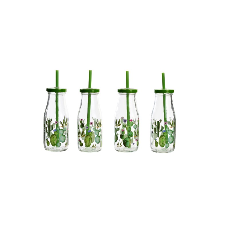 BOTELLA CRISTAL CACTUS SET-4