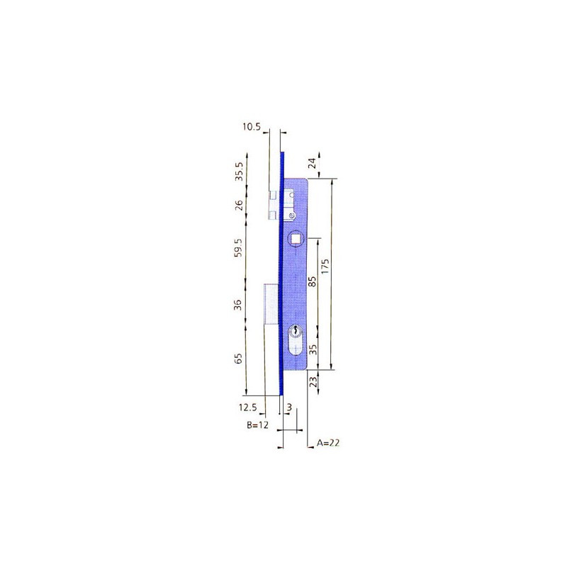 CERRADURA EMBUTIR MET HN/CL