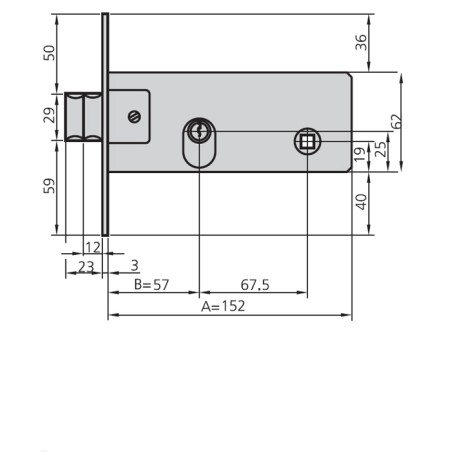 CERRADURA EMBUTIR MET HN OVAL