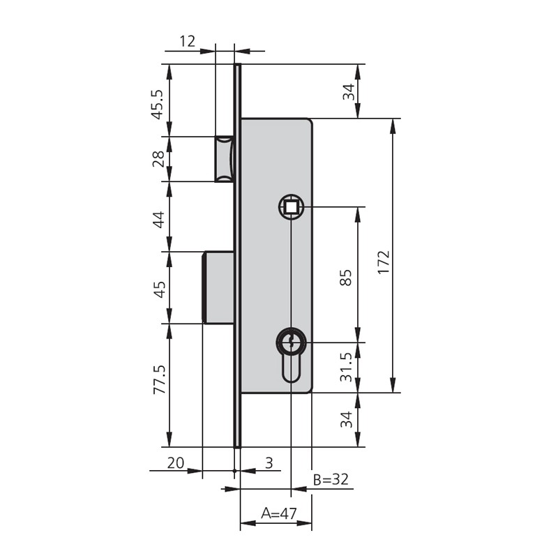 CERRADURA EMBUTIR MET HN/CN