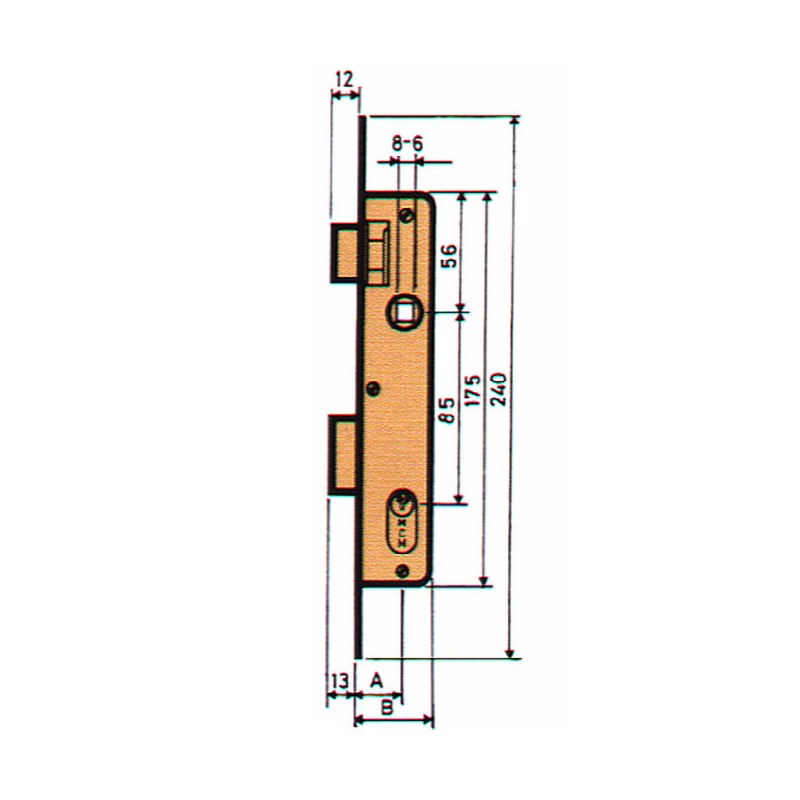 CERRADURA EMBUTIR P/ METALICA