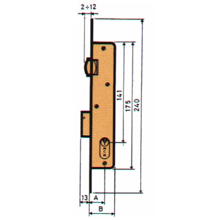 CERRADURA EMBUTIR P/MET RESBAL