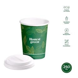 VASO DESECHABLE CARTON E.GREEN C/TAPA B/8