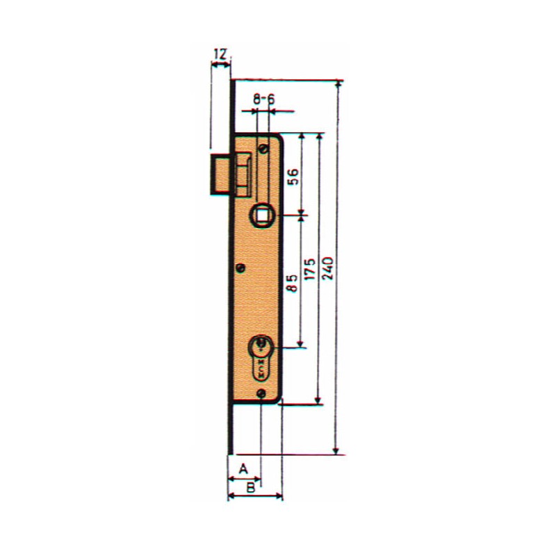 CERRADURA EMBUTIR P/METALICA