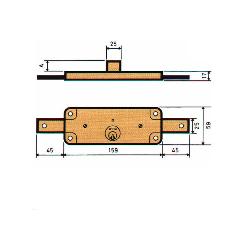 CERRADURA PERSIANA ZN 20MM