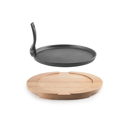 PLATO HIERRO FUNDIDO C/BASE MADERA