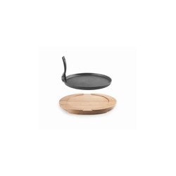 PLATO HIERRO FUNDIDO C/BASE MADERA