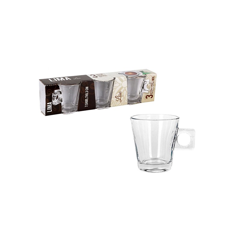 TAZA CAFE VIDRIO SET-3