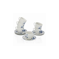 SET 6 TAZAS TE BLUE SEA