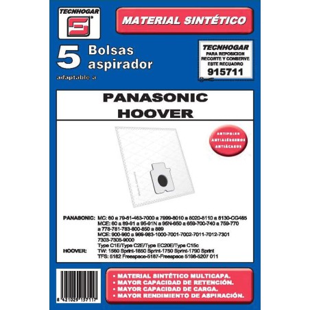 BOLSA ASPIRADOR 5 U. PANASONIC