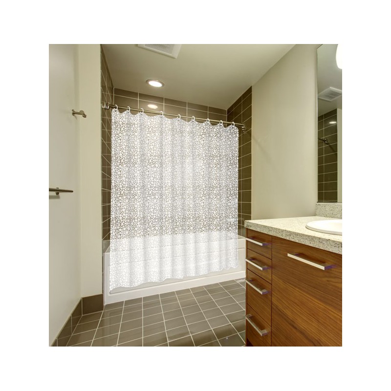 CORTINA BAÑO PVC CALDEA BLANCA