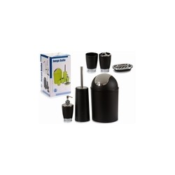 JUEGO BAÑO 6PZ CUBO 3 L NEGRO