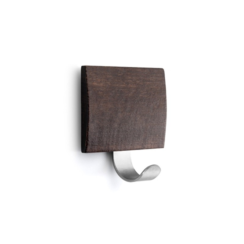 PERCHA ADH. INOX MADERA WENGUE