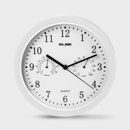 RELOJ PARED TERMOMETRO E HIGOMETRO BLANCO