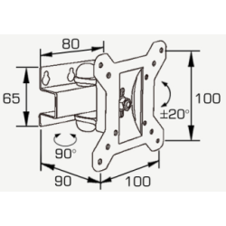 SOPORTE LCD INCL.GIR. NEGRO HASTA 32''