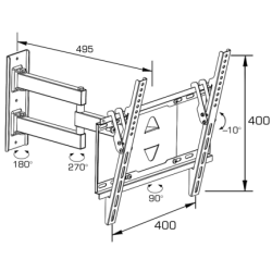 SOPORTE LCD INCL.GIR. NEGRO HASTA 65''