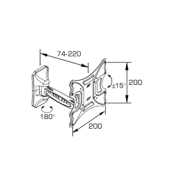 SOPORTE LCD 1 BR INCL.G. NEGRO HASTA 60''