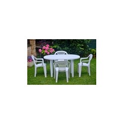 MESA JARDIN OVAL BLANCA