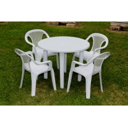 MESA JARDIN REDONDA BLANCA