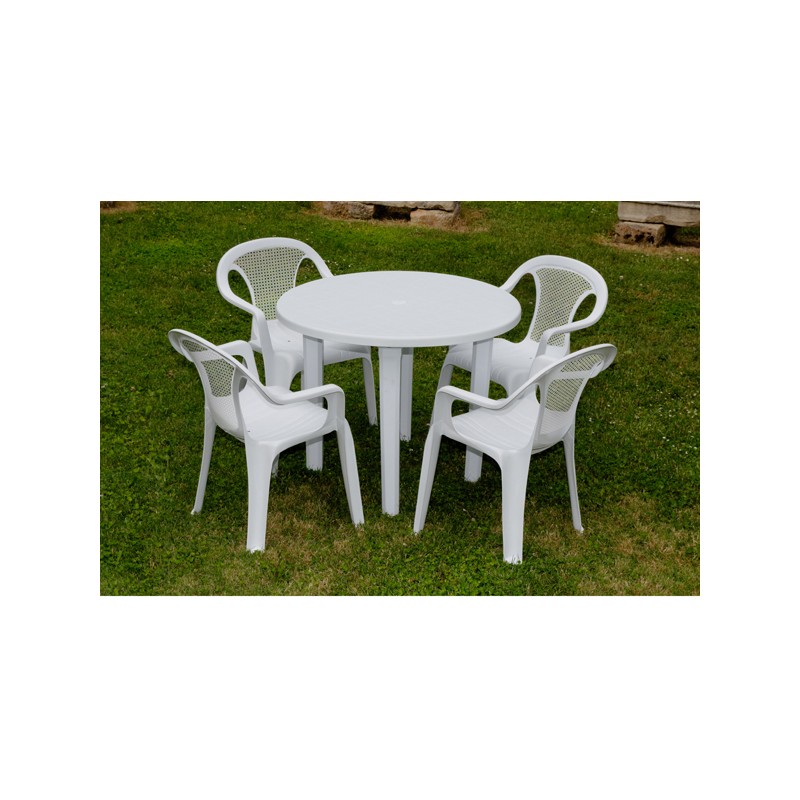 MESA JARDIN REDONDA BLANCA