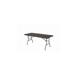 MESA PLEGABLE POLIETILENO MARRON